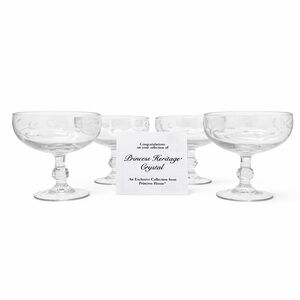 New Princess House Heritage Crystal Dessert Cups Classic Old Money Set of 4